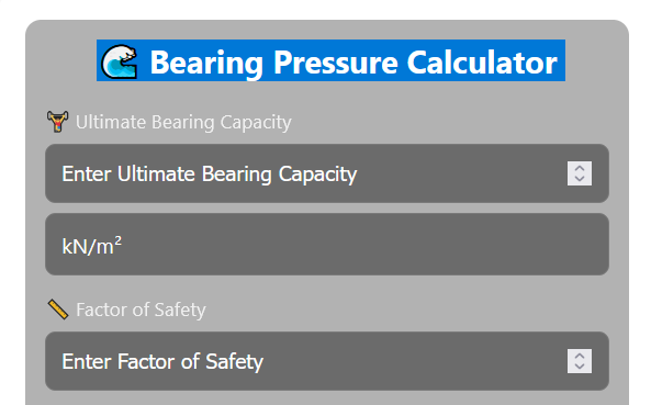 Bearing Pressure Calculator