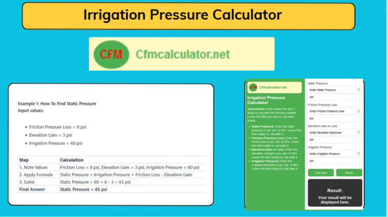 How To Calculate Irrigation Pressure