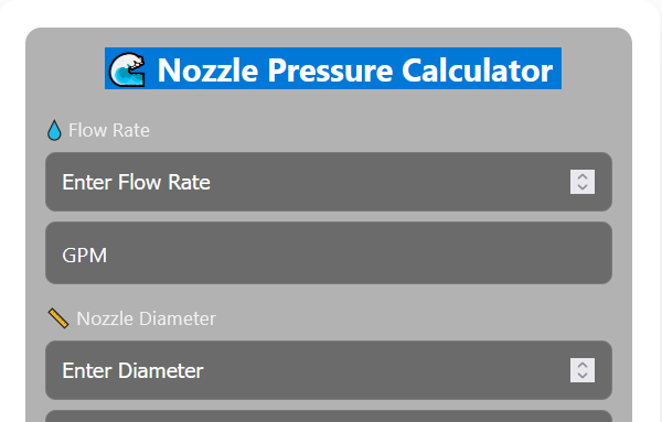 Nozzle Pressure Calculator
