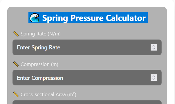 Spring Pressure Calculator